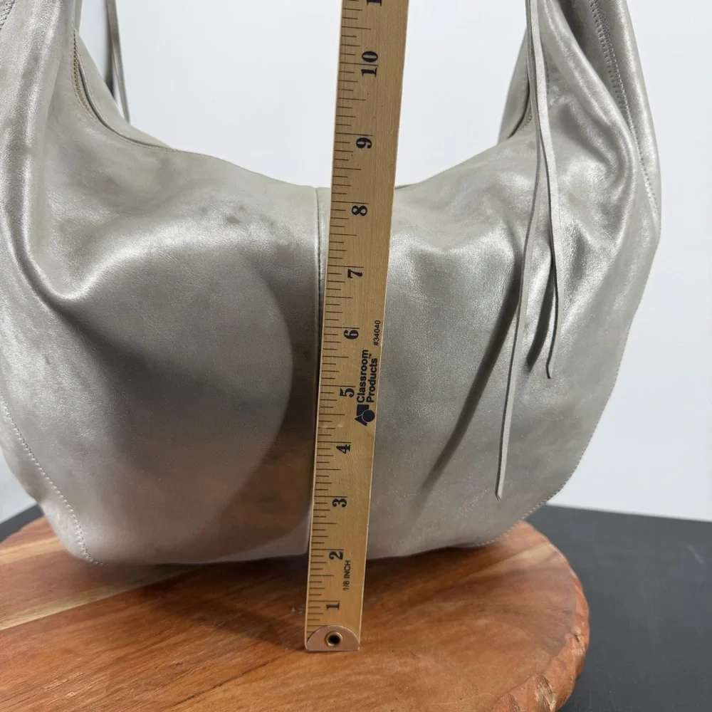 Hobo international Kindred silver metallic Leather Hobo‎ bag braided handle